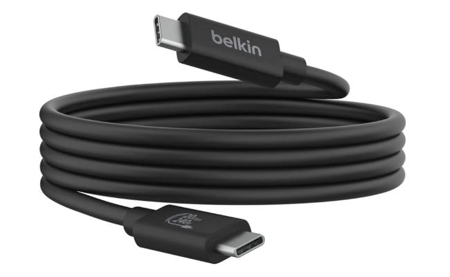 Belkin Connect USB4 Cable (4ft/1.2M Power Cable), USB-C to USB-C Cable w/ 240W Power Delivery + 20Gbps - USB4 Compliant Power Cable, Compatible with MacBook, Windows, Chromebook, & More - Black